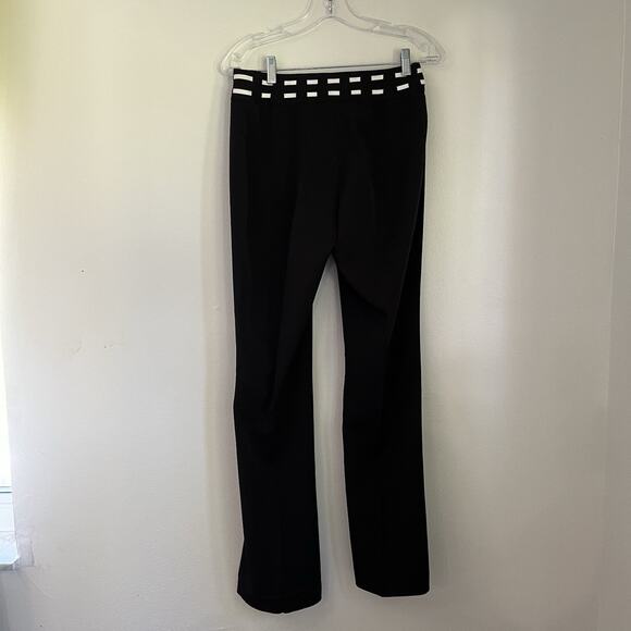 Cache Vintage Y2K Black Low Waisted Belted Trousers Pants Size 2 - Picture 2 of 8
